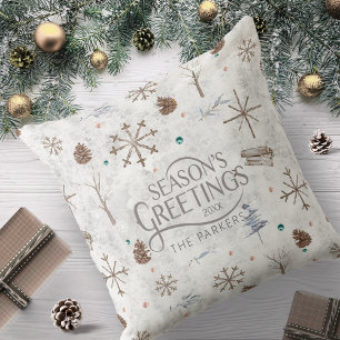 Boho Twigs & Pinecone Weihnachtsausweis986 Kissen