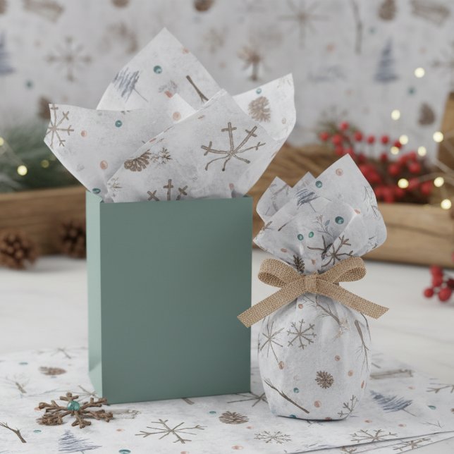 Boho Twigs & Pinecone Weihnachtsausweis986 Seidenpapier (Von Creator hochgeladen)