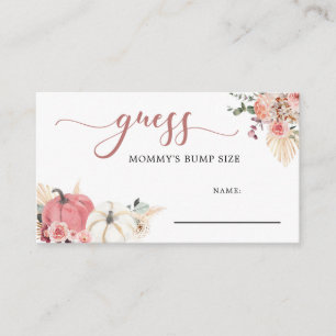 Boho Twin Pink und White Pumpkin Mommy's Bump Sign Begleitkarte