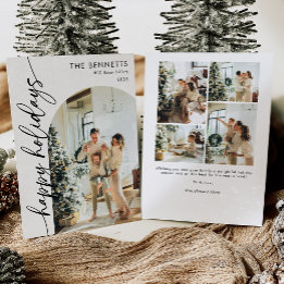 Boho-Typografie Frohe Feiertage Tor Foto Feiertagskarte
