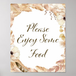 Boho und Feather Party Zeichen, Bridal, Baby, Hoch Poster