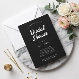 Boho und Retro Black | BRAUTPARTY Einladung