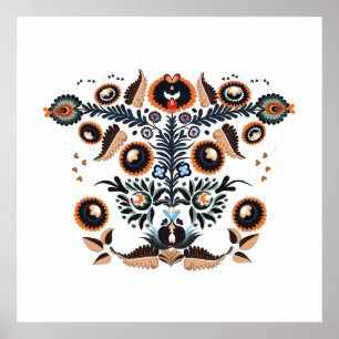 Boho Ungarisch Folk Motif Poster