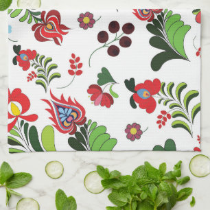 Boho Ungarisches Volksblumen-Design für Zuhause od Geschirrtuch