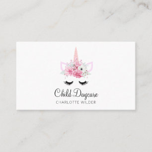 Boho Unicorn Child Daycare Business Card Visitenkarte