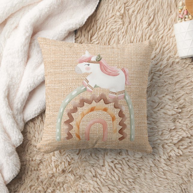 Boho unicorn Regenbogenwurfkissen Kissen (Decke)