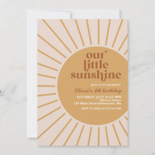 boho unser kleiner Sonnenschein Geburtstag Einladung
