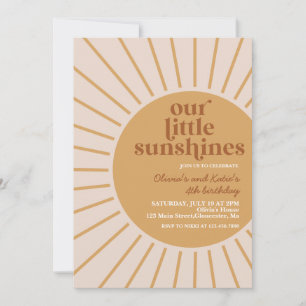 Boho unser kleiner Sonnenschein Geburtstag Einladung