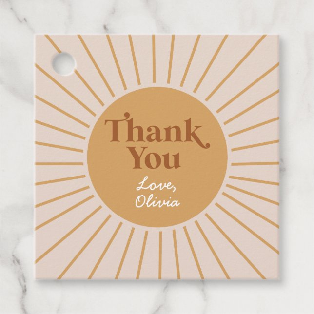 Boho unser kleiner Sonnenschein vielen Dank Geschenkanhänger (Vorderseite)