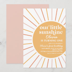 Boho unsere kleine Sonnenschein-Geburtstagseinladu Einladung