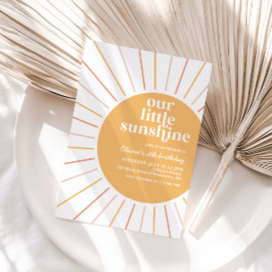 Boho unsere kleine Sonnenschein-Geburtstagseinladu Einladung