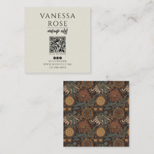 Boho-Vізаagistin Dusty Gray QR-Code Quadratische Visitenkarte