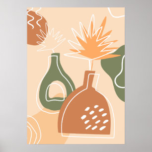 Boho Vases Wall Art Print Tropical Blätter Poster