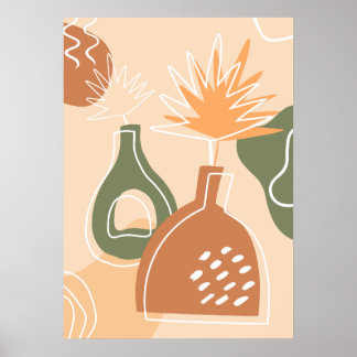 Boho Vases Wall Art Print Tropical Blätter Poster