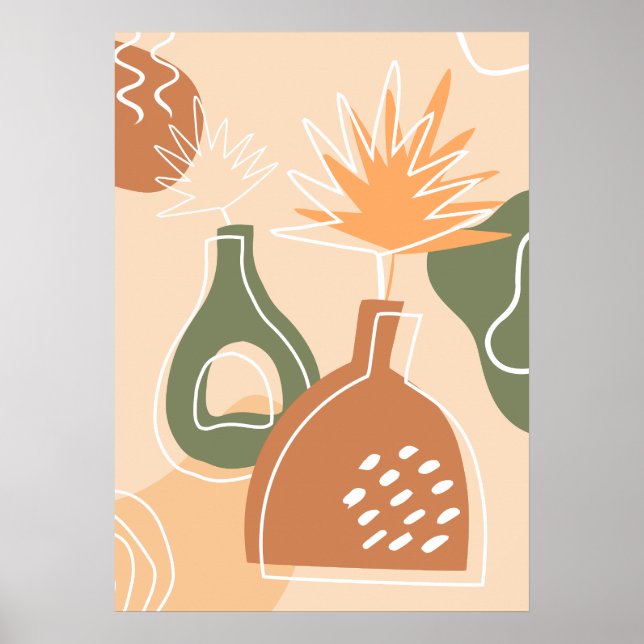 Boho Vases Wall Art Print Tropical Blätter Poster (Vorne)