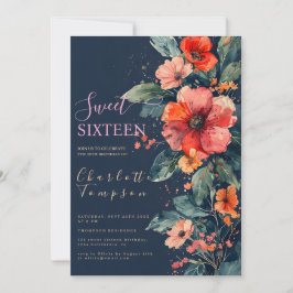 Boho verbrannte orange Erden Ton blumensüß 16 Einladung