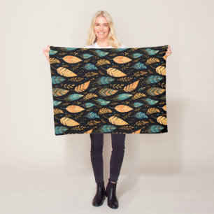 Boho Verlasse aquamarin Fleecedecke