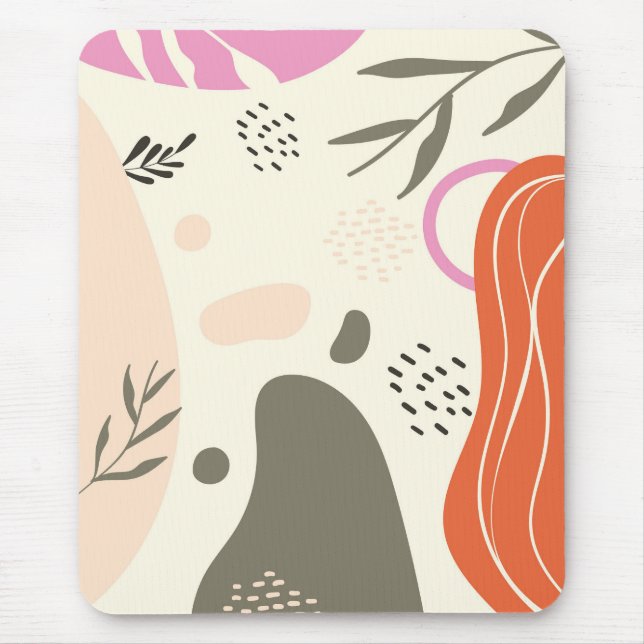 Boho verlasse Art Spiral Foto Notebook Mousepad (Vorne)