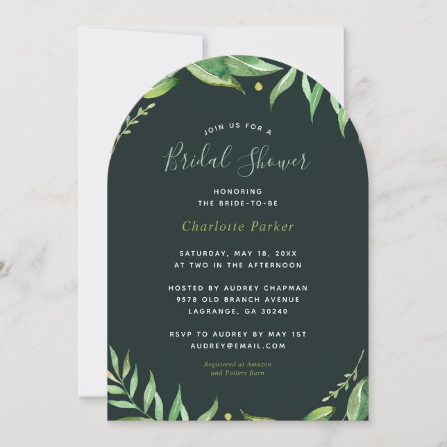 Boho Verlasse Bridal Dusche Einladung (Vorderseite)