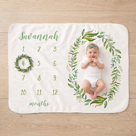 Boho Verlasse Personalisiertes Baby Milestone Foto Sherpadecke