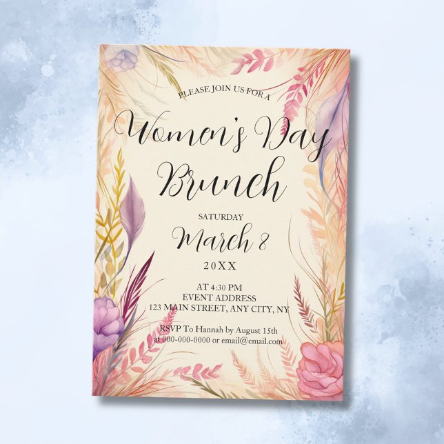 Boho Verlasst Internationaler Frauentag Einladung (Boho Leaves International Women's Day Brunch Invitation
)
