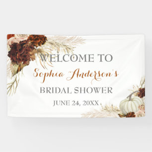Boho Verliebe dich Flora Brandorange Brautparty Banner