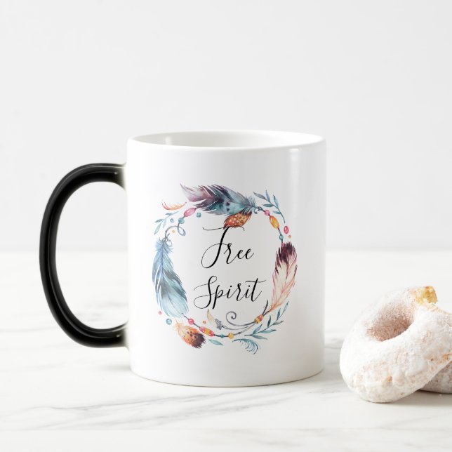 Boho versieht freier Geist-Inspirational Verwandlungstasse (Mit Donut)