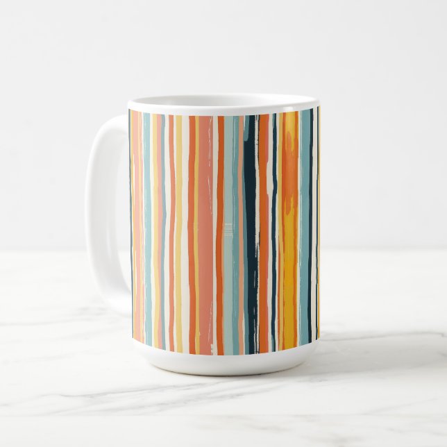 Boho Vertikalstreifen Kaffeetasse (Vorderseite Links)