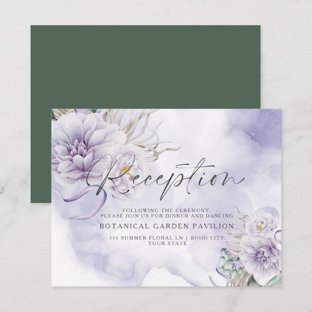 BOHO Very Peri Floral Watercolor Empfang (Vorne/Hinten)