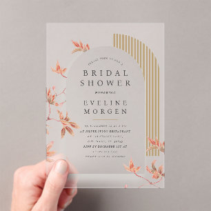 Boho Vibe Arch Herbstleaves Bridal Acryleinladungen