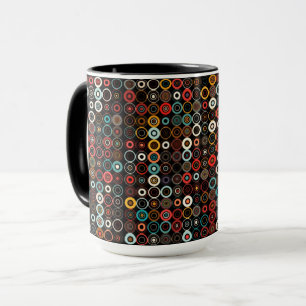 Boho Vibes Tasse: Moderne Retro-Kreise Tasse