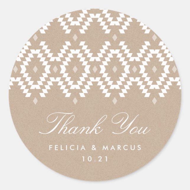 Boho Vielen Dank, dass Sie Aufkleber, Imitate, Kra Runder Aufkleber (Vorderseite)