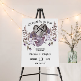 Boho Viking Gothic Wildblume Wedding Welcome Sign