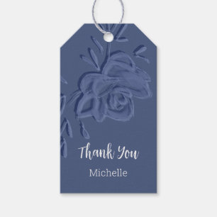 Boho Vintag Artistic Blue Blumen Geschenkanhänger