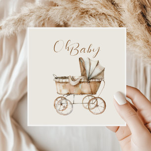Boho Vintag Baby Carriage Baby Shooter Serviette