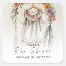 Boho Vintag Clothes Babydusche Danke