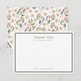 Boho Vintag Floral Baby Dusche Dankeskarte