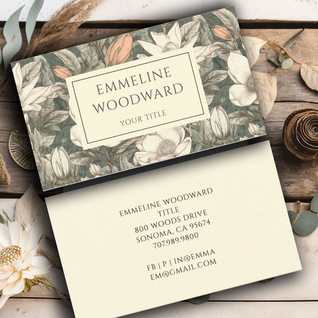 Boho Vintag Floral Botanic Business Card Visitenkarte (Von Creator hochgeladen)