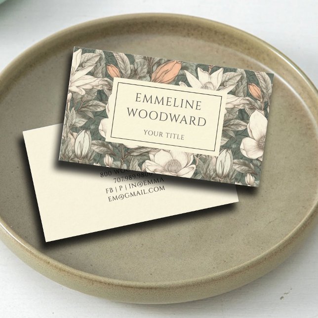 Boho Vintag Floral Botanic Business Card Visitenkarte (Von Creator hochgeladen)