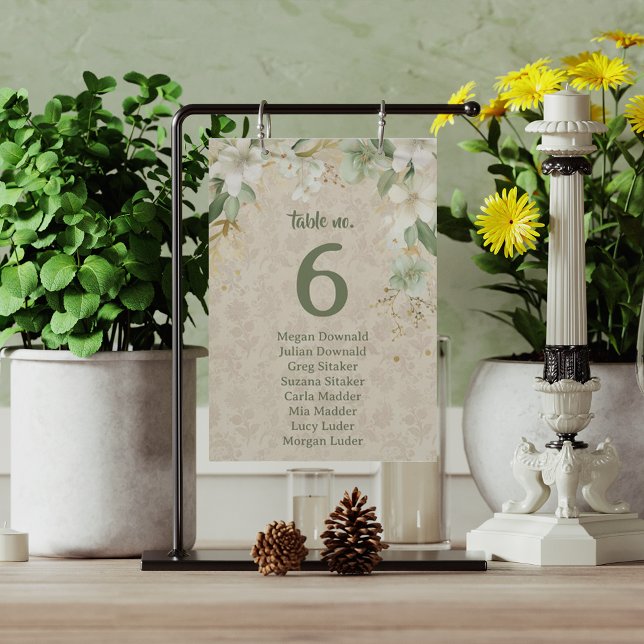 Boho Vintag Floral Botanical Wedding Tischnummer (Von Creator hochgeladen)