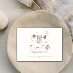 Boho Vintag Girl Outfit Babydusche Windelwanne Raf Begleitkarte