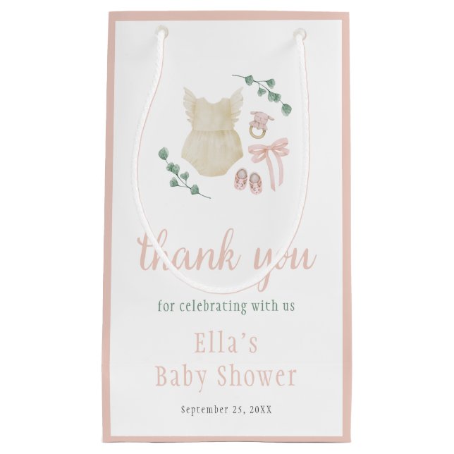 Boho Vintag Outfit Babydusche Kleine Geschenktüte (Vorderseite)