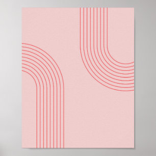 Boho Vintag Pink und Red Rainbow Arch 3 Poster