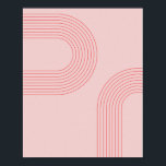 Boho Vintag Pink und Roter Regenbogen Arch 5 Poster<br><div class="desc">Boho Mitte Jahrhundert Moderne Vintage Linie Regenbogen Arch Rosa und Rot 5</div>