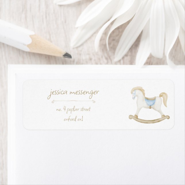 Boho Vintag Rocking Horse Cowboy Baby Dusche (Insitu)