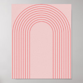 Boho Vintag Rosa und Roter Regenbogen Arch 4 Poster