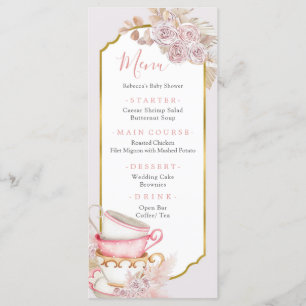 Boho Vintag Tea Party Menükarte