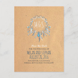 boho Vintag Traumkatheter Save the Date Ankündigungspostkarte