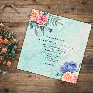 Boho Vintag verblasste grüne Rose, Hydrangea Hochz