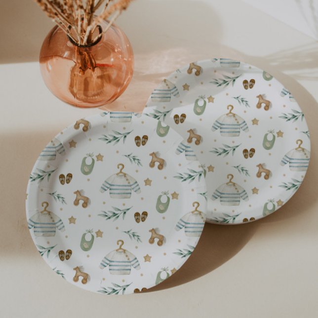 Boho Vintage Baby Muster Pappteller (Von Creator hochgeladen)